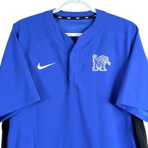 Nike Memphis Tigers Pullover Windshirt Mens M Blue Pockets Short Sleeve